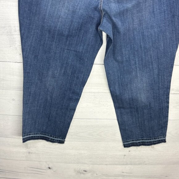 Talbots Flawless Five Pocket Jeans Womens 22W Blue Straight Raw Hem Release Hem - Picture 8 of 11